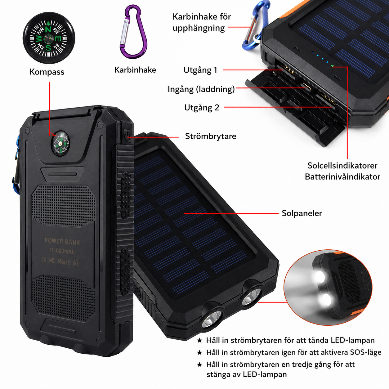SolLaddare™ Powerbank 10 000 mAh