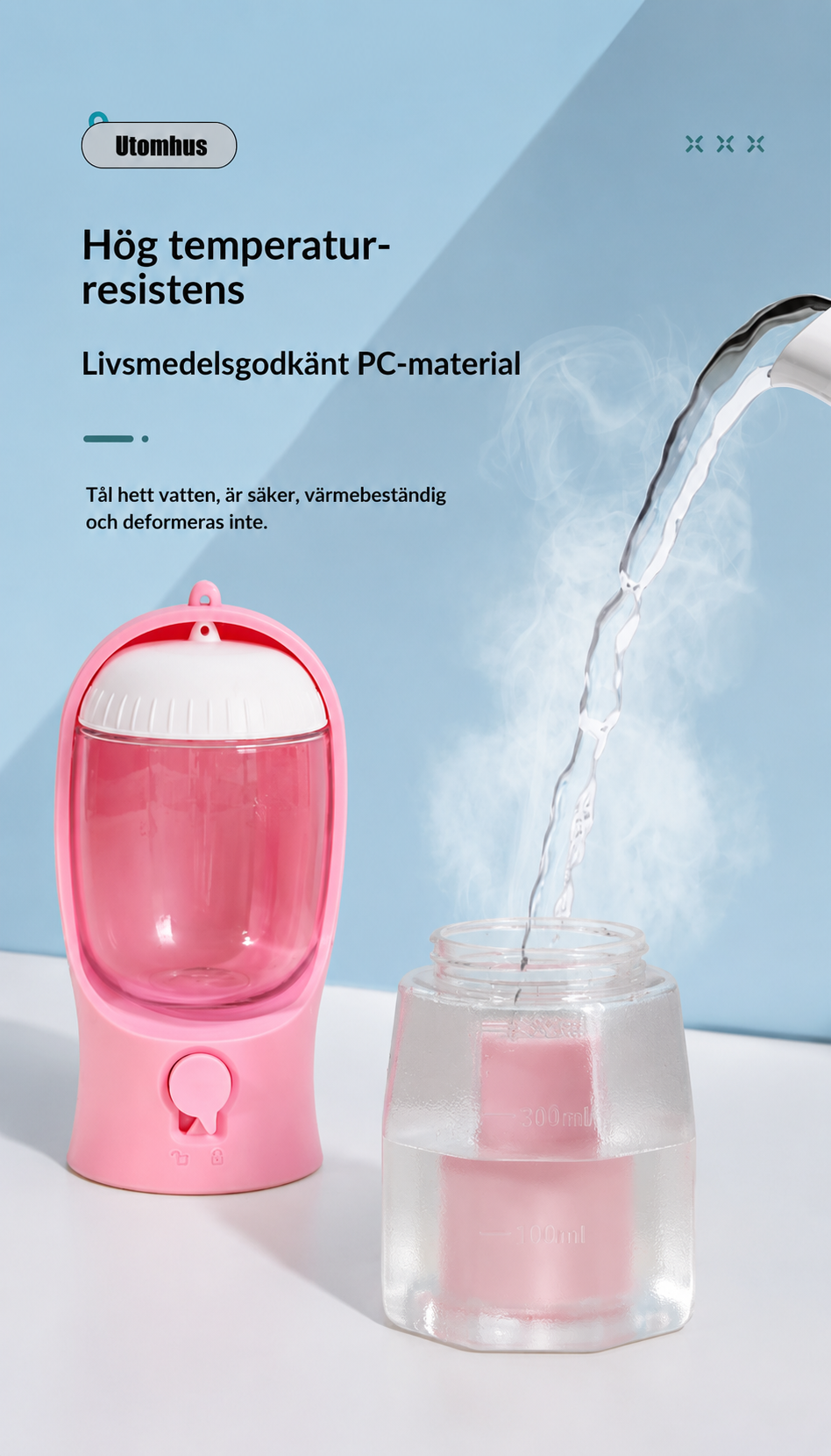 3-i-1 Reseflaska för Hundar 🐾