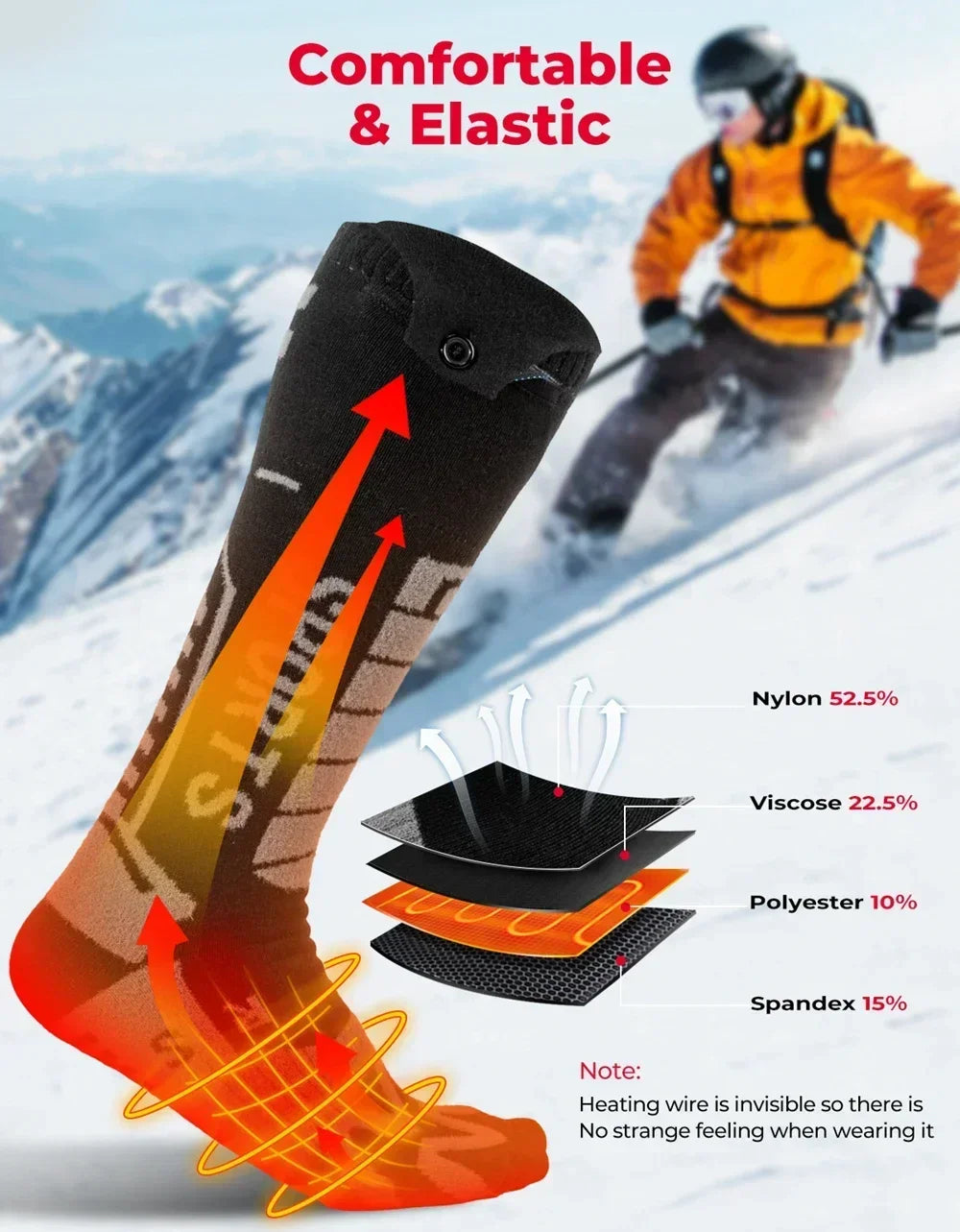 KEMIMOTO Uppvärmda Strumpor – APP-styrda & laddningsbara vinterstrumpor