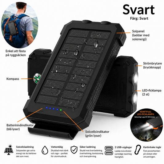 SolLaddare™ Powerbank 10 000 mAh