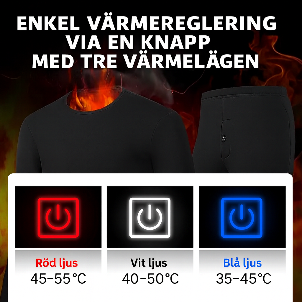 52 zoner underställ i thermoaktivt tyg med kolfiber-element